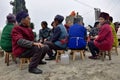 GUIZHOU PROVINCE, CHINA Ã¢â¬â CIRCA DECEMBER 2017: A group of people different ethnic minority on the occasion of weddin